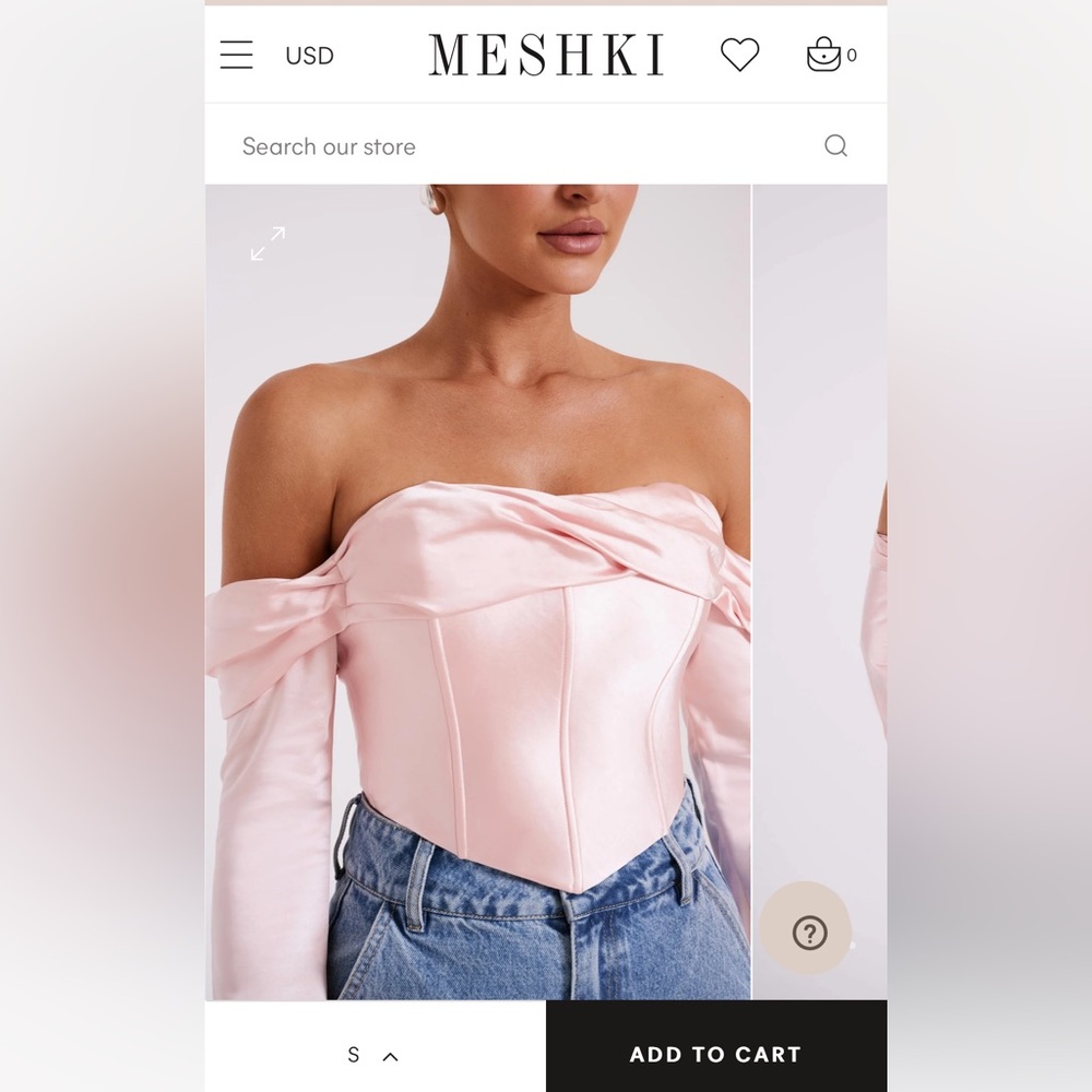 Satin off the shoulder top